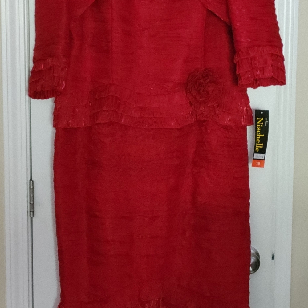 2 Piece Red Suit Dress